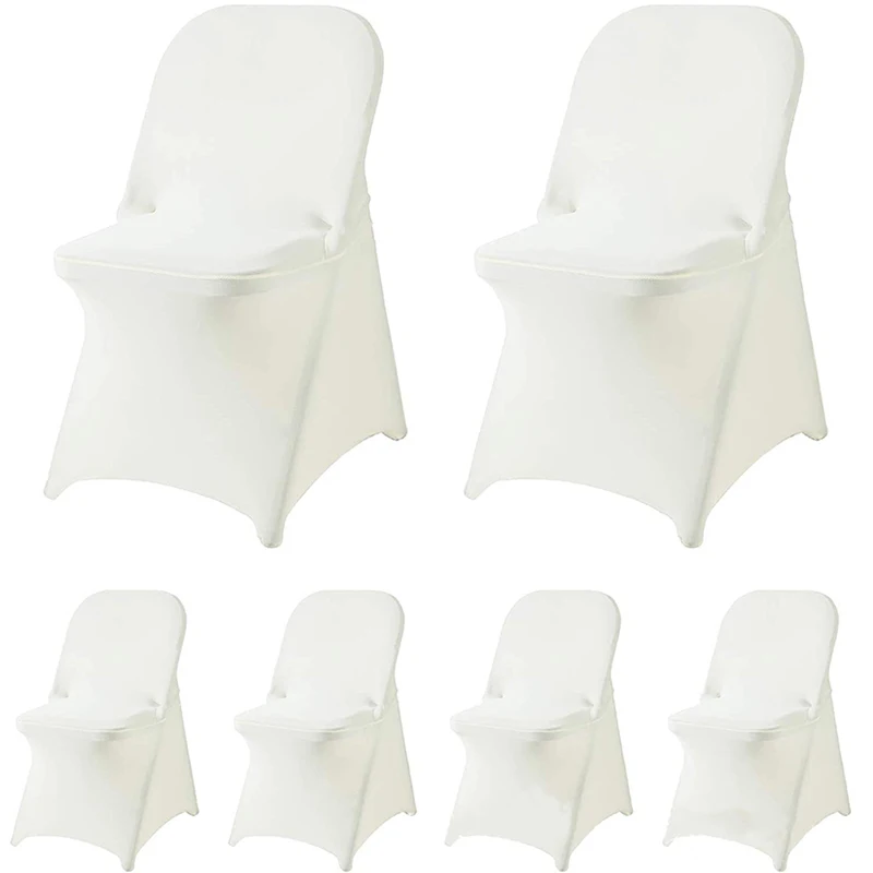 

6pcs Universal Folding Chair Covers for Wedding Party Banquet Spandex Dining Room Chair Covers Stretchy Fitted Chair Slipcovers