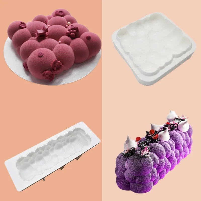 

3D Cloud Series Silicone Mold Art Cake Mould DIY Homemade Baking Tools Bubble Spiral Desserts Mousse Mold