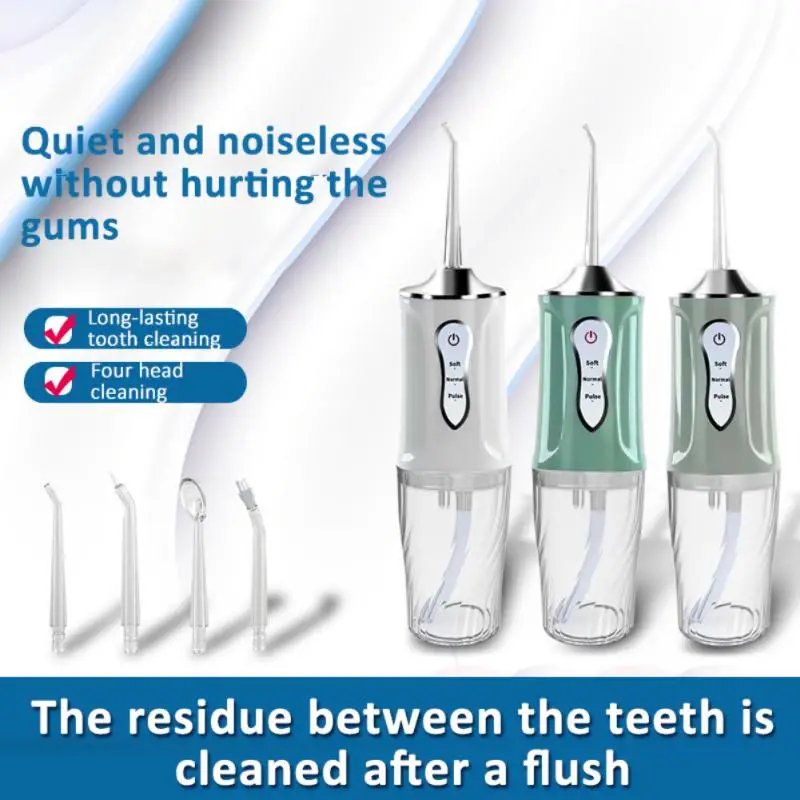 

220ml Portable Oral Irrigator Water Flosser USB Oral Irrigator Water Jet Floss Tooth Pick 1/4 Jet Tip Personal Care Appliances