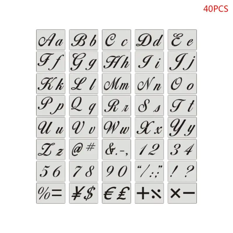 

40pcs/set Letter Alphabet Stencil Wall Painting DIY Drawing Embossing Template Scrapbooking Art Craft