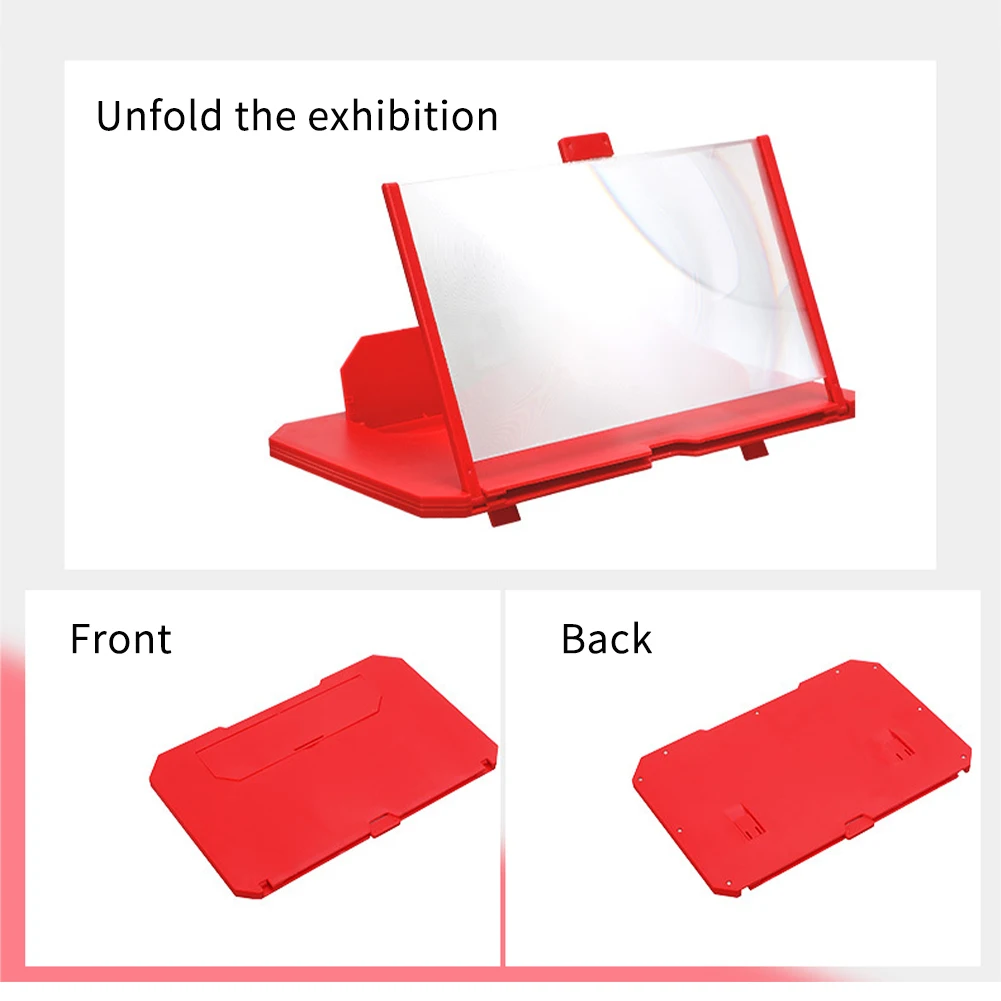 

12inch Portable Enlarger Video Magnifier For Movies Desktop Pull Type Phone Screen Amplifier ABS Holder 3D HD Eye Protection