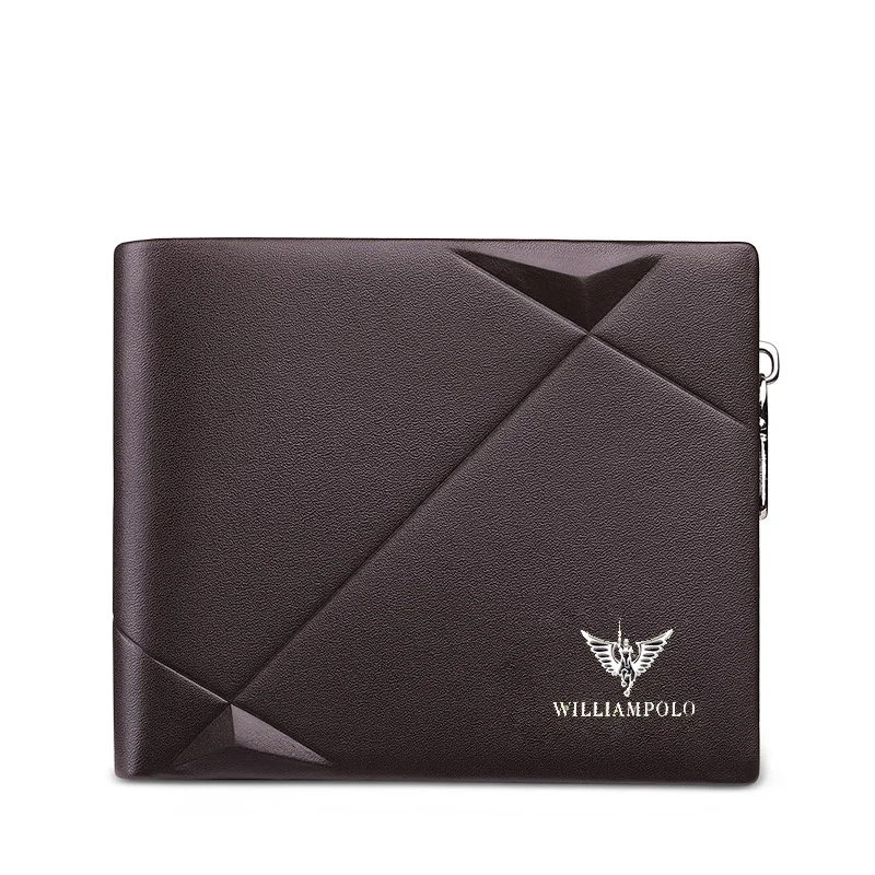 

Williampolo Men's Slim Wallet Genuine Leather Mini Purse Casual Design Bifold Brand Short