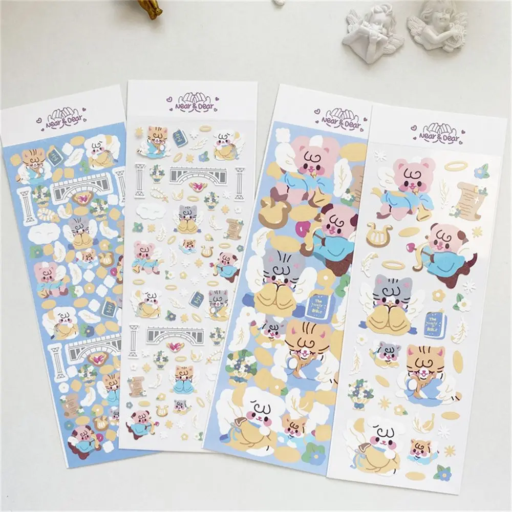 

Kawaii Cute 68mm*178mm Idol Card Christmas Gift Angel Demon Laser Sticker LIY Scrapbook Stationery Decorative Stickers