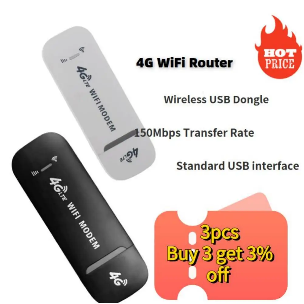 4G LTE Wireless USB Dongle Mobile Broadband 150Mbps Modem Stick Wireless Unlocked Car Router USB 150Mbps Modem Stick