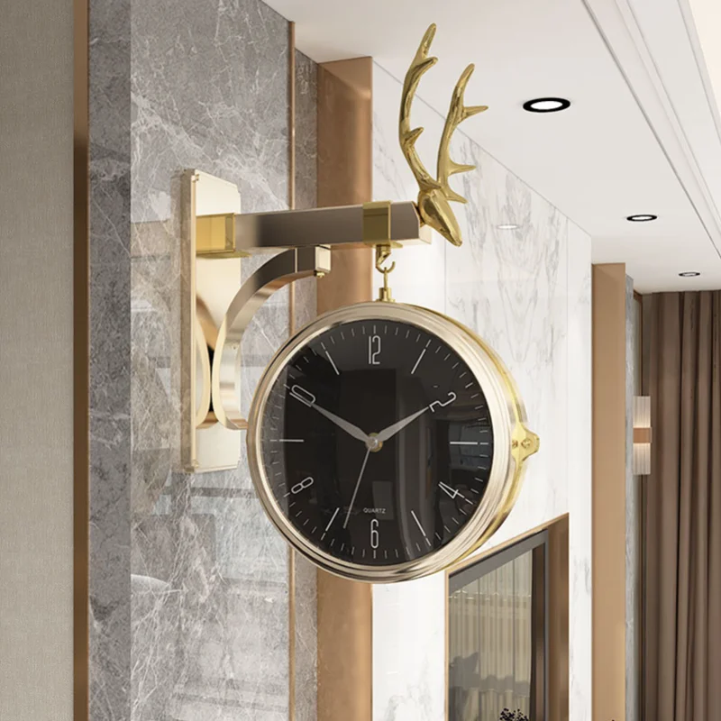 

Luxury Quartz Wall Clock Hands Gold Nordic Design Girls Wall Clock Minimalist Deer Relogio De Parede Room Accessories OC50GZ