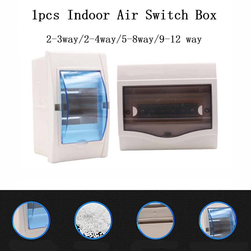

3-4/4-6/5-8/9-12 Ways Circuit Breaker Distribution Protection Case Indoor Wall Mount Plastic Box With Electric Transparent Cover