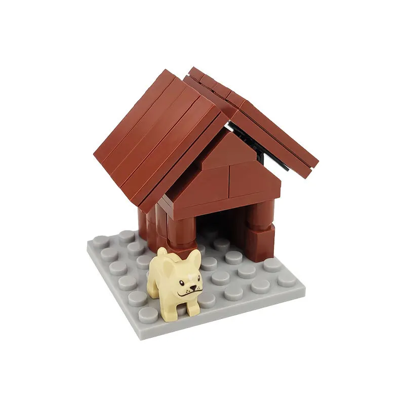 

Новинка, детали для домика в виде французского бульдога, строительные блоки MOC, семейные блоки для домашних животных, комплекты аксессуаров,...