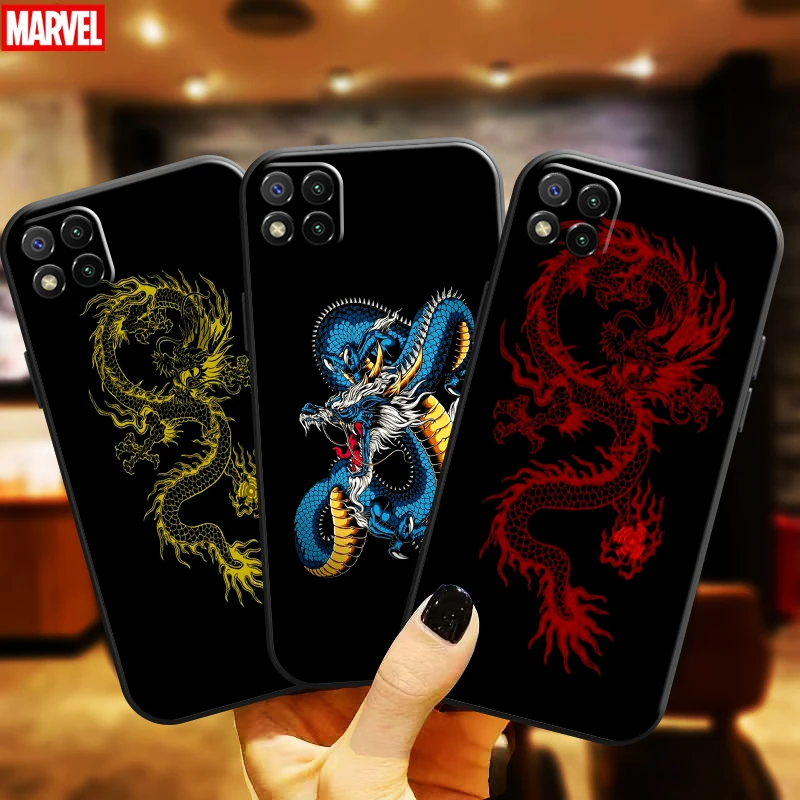 

Animal Pattern Dragon For Xiaomi Redmi 9C Phone Case Redmi 9C Back Liquid Silicon Funda Coque Carcasa