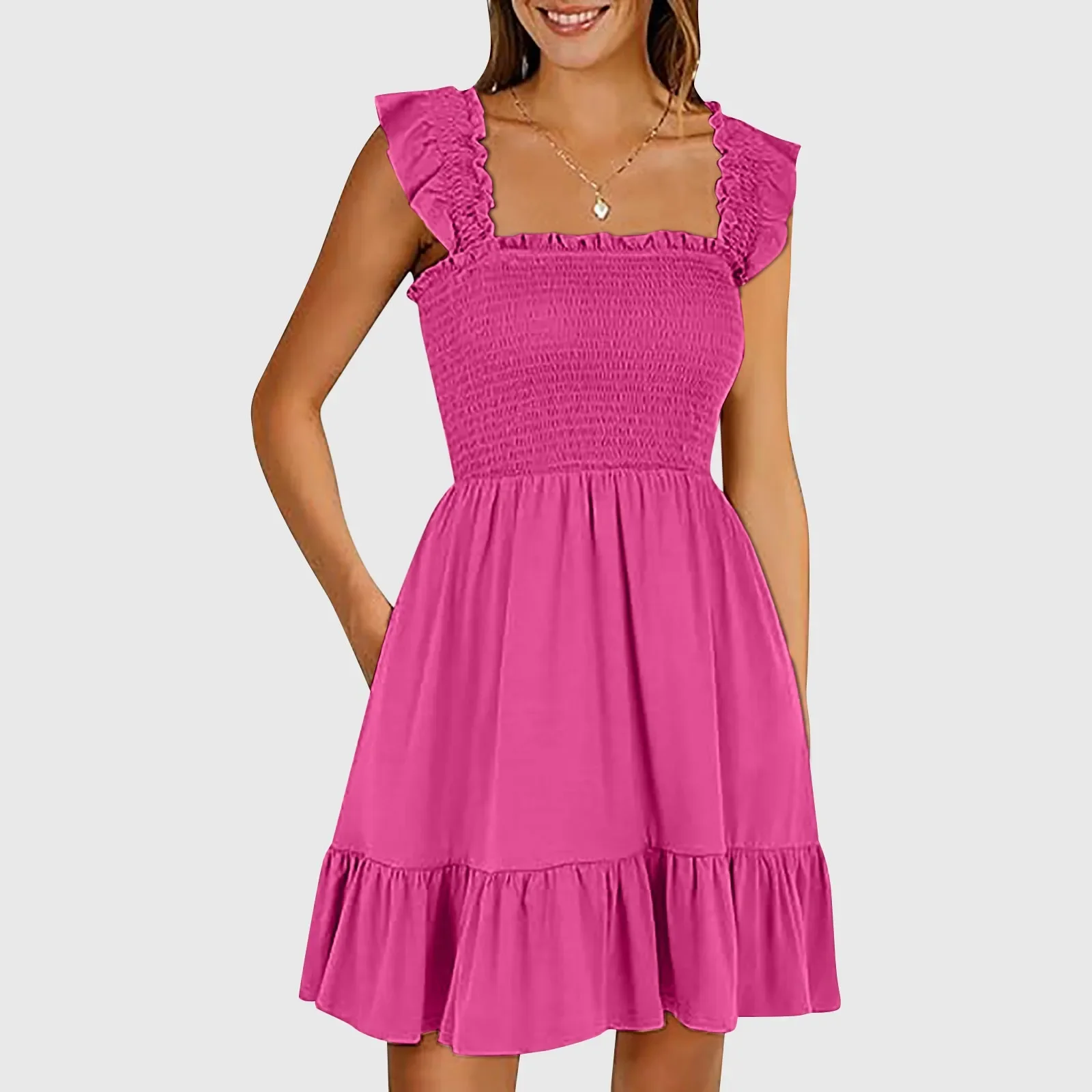 Donsignet Летнее платье розово-синее полиэстер