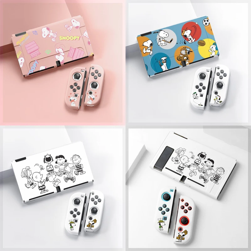 Snoopy Мягкий ТПУ защитный чехол для Nintendo Switch NS OLED мультяшный аниме Joy-Con контроллер