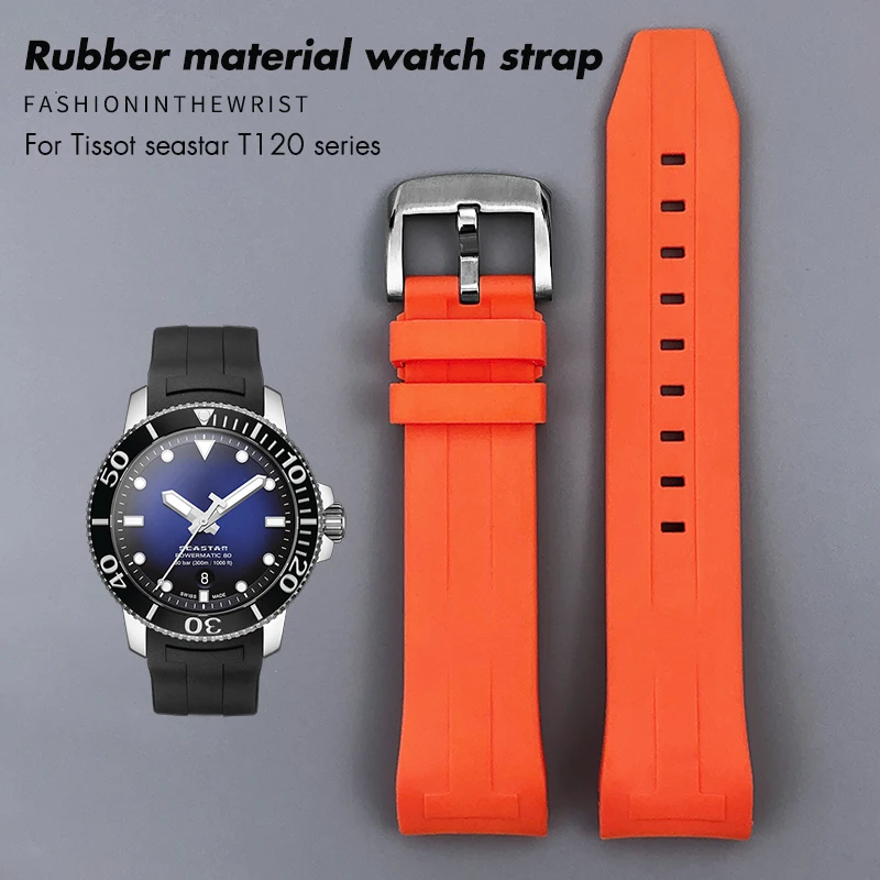 Фото Ремешок силиконовый для часов Tissot T120 Seastar T120417 серии 407, 21 мм 22 мм №1