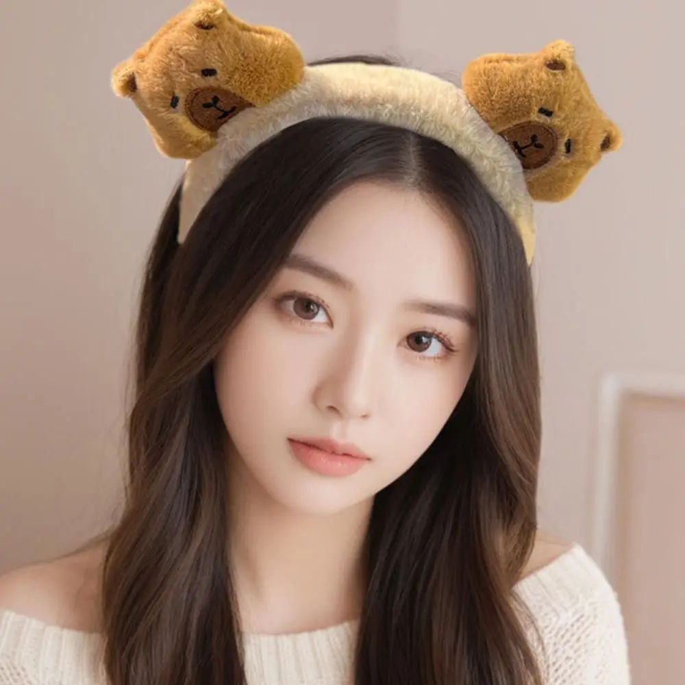 Милый топ с высоким черепом повязки для волос капибарой плюшевая мягкая повязка