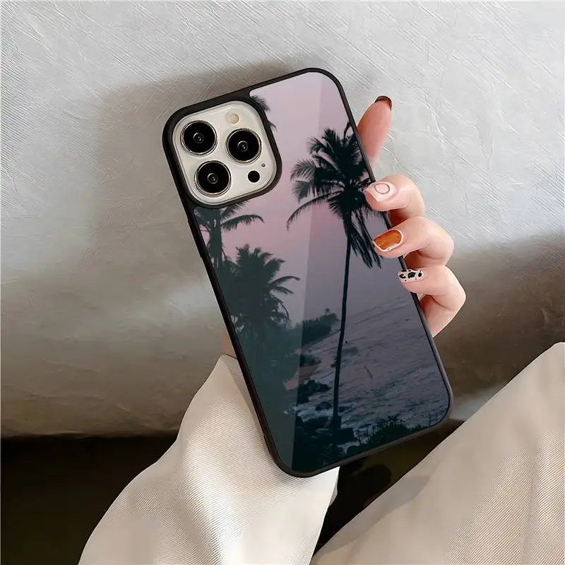 Чехол для телефона с кокосовым деревом IPhone 13 11 12 Max Pro Mini 8 7 6 Plus X Xs XR SE2020 твердый