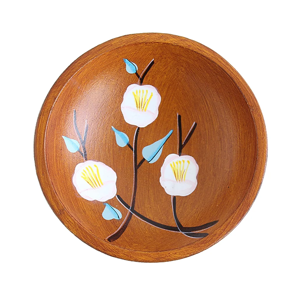 

Creative Round Peach Fruit Dish Wooden Plate Serving Bowl for Candy Snacks