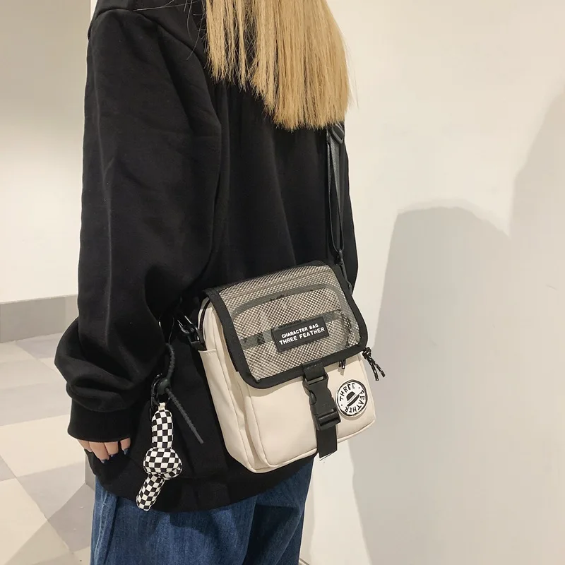 Маленькие холщовые сумки через плечо для женщин и мужчин модные корейские