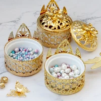 french ceramic jewelry box gold plated craft candle aromatherapy jar home metal pearl necklace ring storage jar home decoration