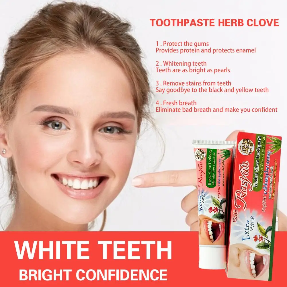 

30G/100G Thailand Toothpaste Teeth Whitening Antibacterial Flavor Oral Paste Dentifrice Mint Stains Remove Tooth Care Herb G1B3