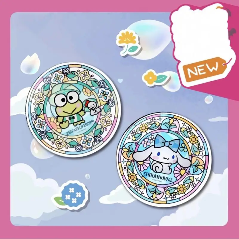 

Kawaii Sanrio Anime Cinnamoroll Plate Kero Kero Keroppi Anime Painted Style Clear Glass Mini Tableware Crossover 711 Girl Gifts