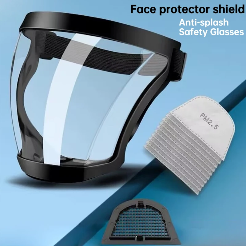 

Прозрачная защитная маска, противотуманная Защитная Полнолицевая защита для кухни, защита от брызг, защитные очки, защитная маска для лица ...