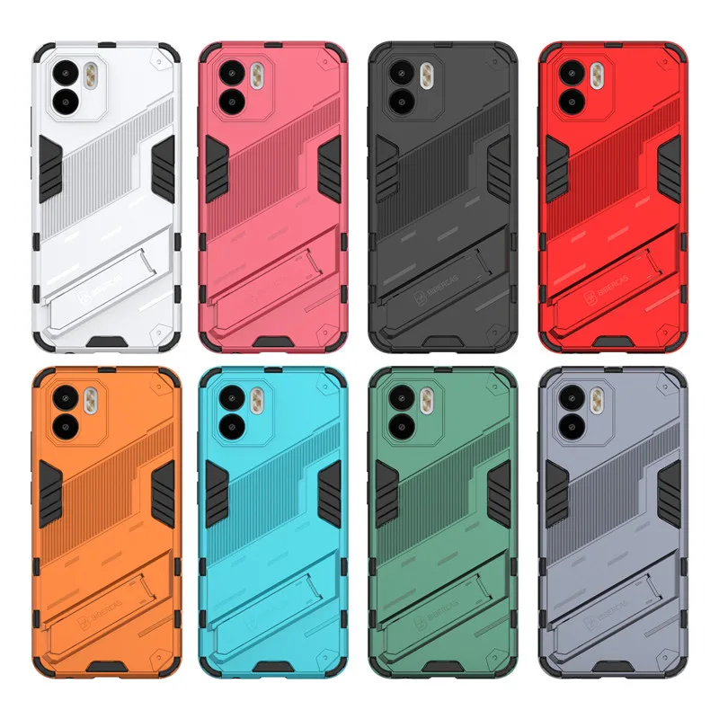 For Redmi A1 Case Redmi A1 Plus Cover Hard Plastic Punk Stlye Bracket Shockproof Bumper For Redmi A1+ A1 Plus Fundas 6.52 inch