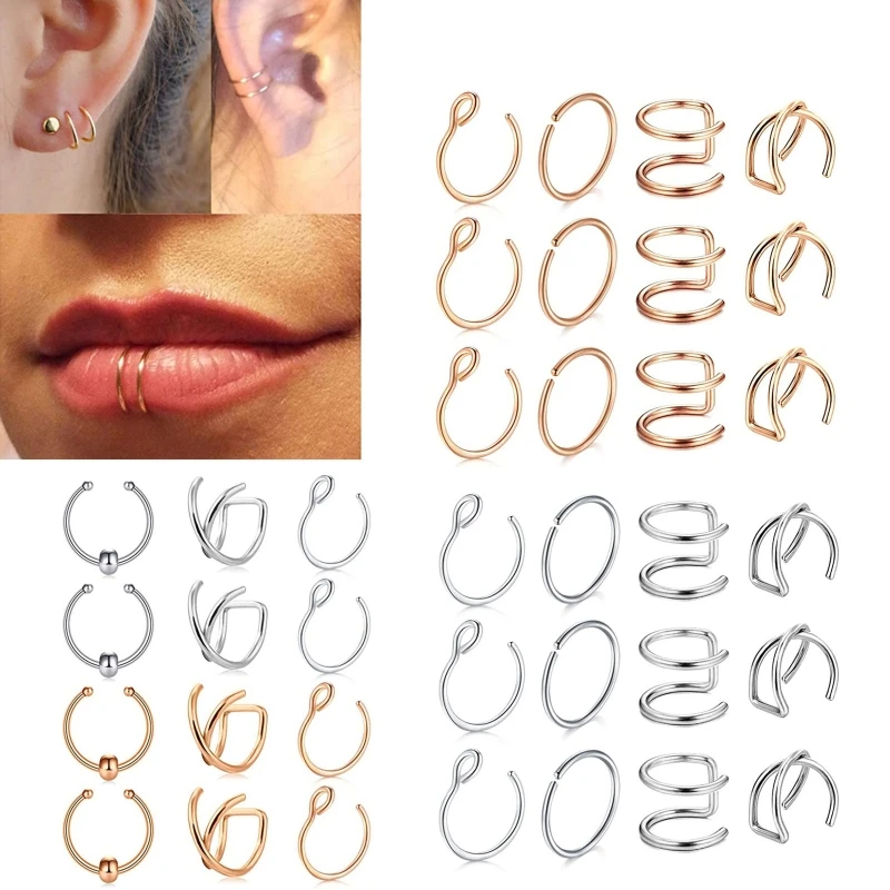 Комплект из кольцо и кольца розовое золото 12 шт. | Украшения аксессуары