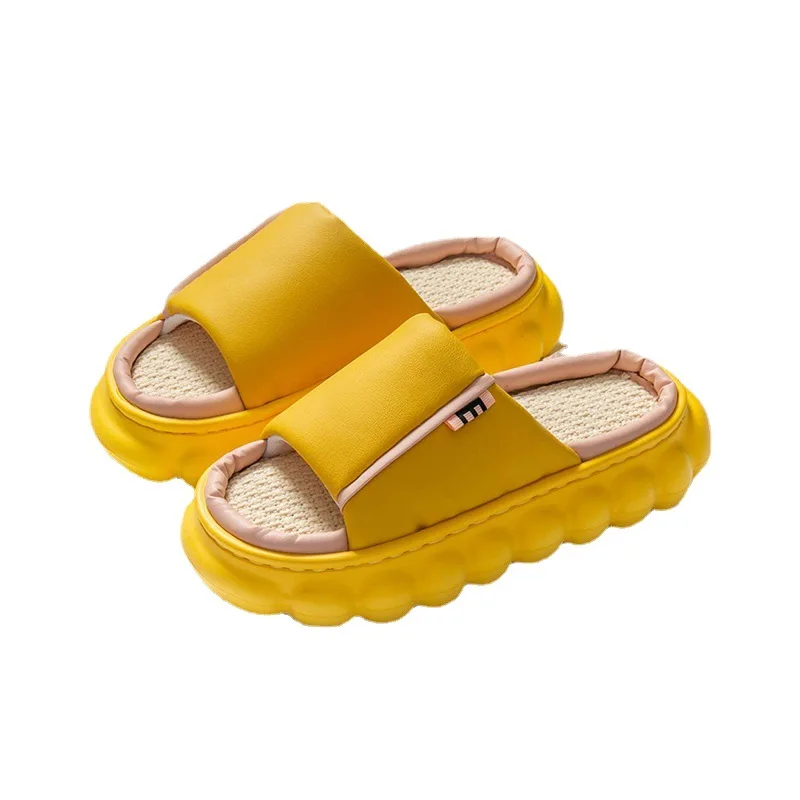 Linen sandals female summer thick bottom lovers outdoor street four seasons cotton hemp high-grade beach slippers