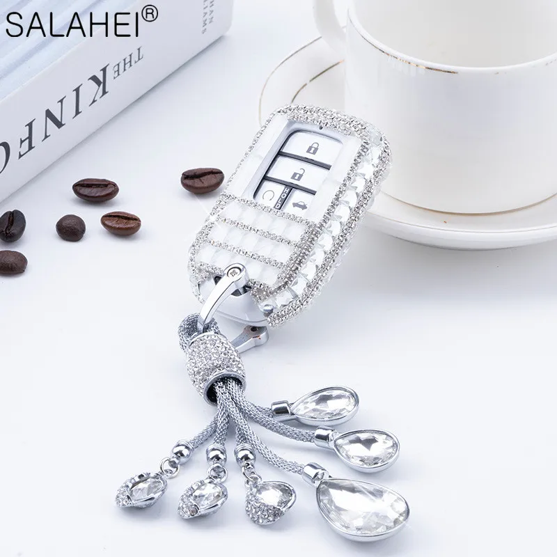 

Diamond Crystal Car Key Case Cover For Honda Accord 9 Crider City BRV HRV CRV Pilot Vezel Spirior Odyssey Civic Fit Freed Jade