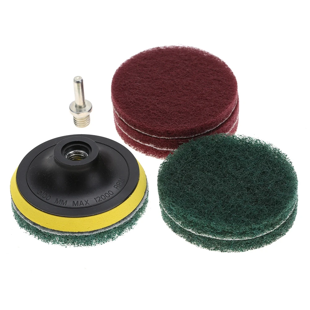 

Tile Scrubber Metal Polishing Cleaning Pads Brushes Drill Attachment Cleaner Tool with Shaft