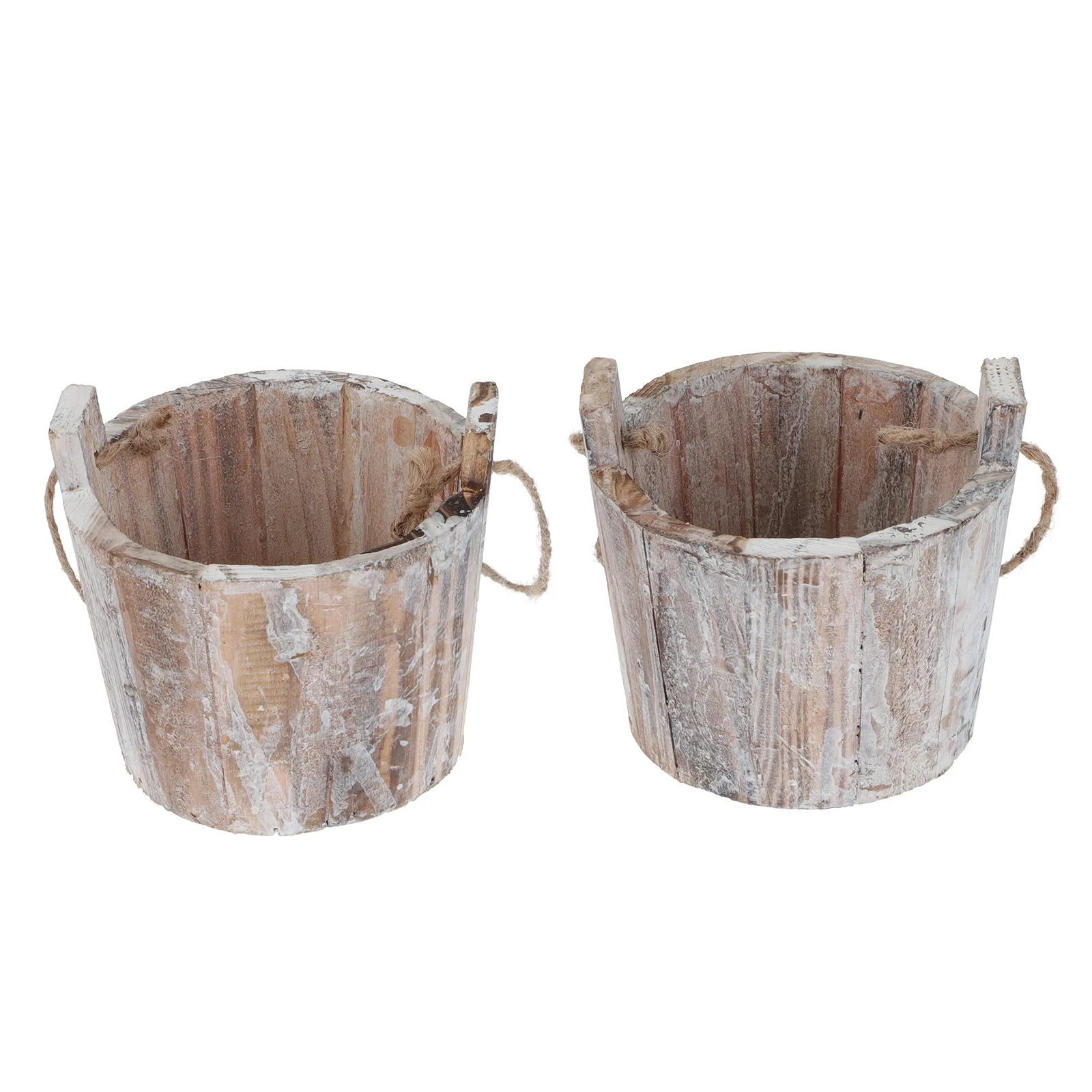 

Flower Planter Wooden Potbucket Flowerpot Pots Cacuts Container Vase Vintage Buckets Gardening Patio Woodrustic Succulent