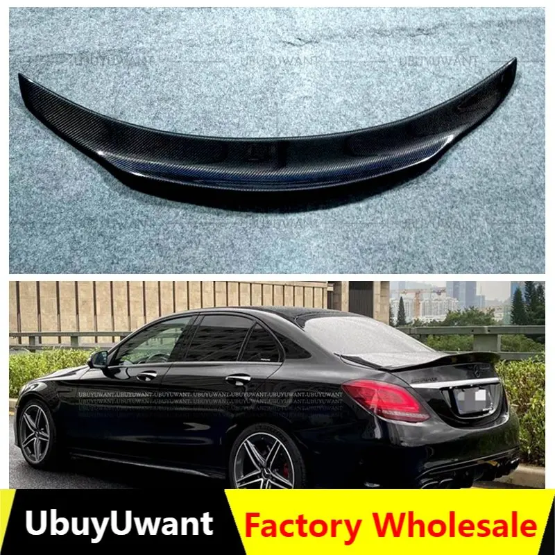 

UBUYUWANT For Mercedes W205 2014-2020 C-class C180 C200L C63 Spoiler Carbon Fiber PSM STYLE Car Rear Trunk Wing Spoiler