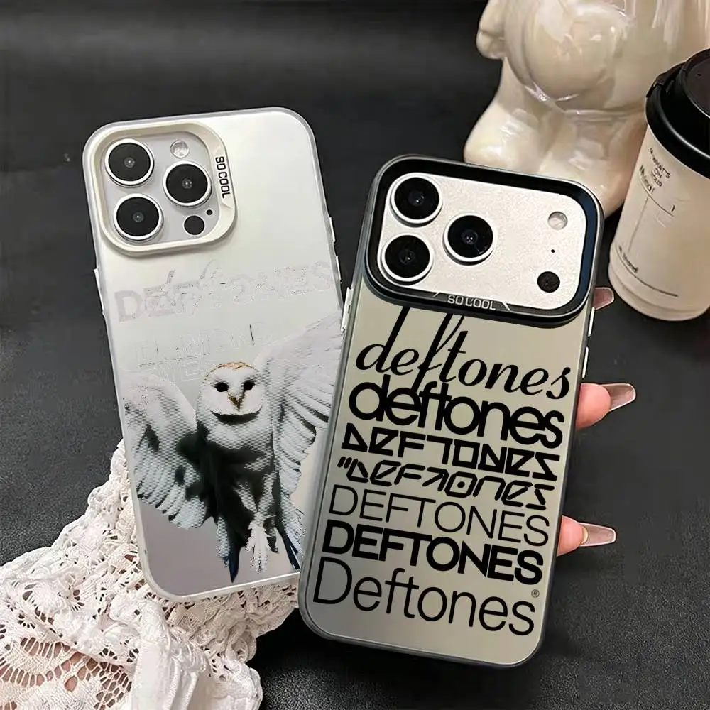 Фото Чехол для телефона с логотипом D-Deftones для iPhone 17, 16, 15, 14, 13, 12, 11, Mini, Pro, E, MAX, белый матовый, цвета конфет. №1