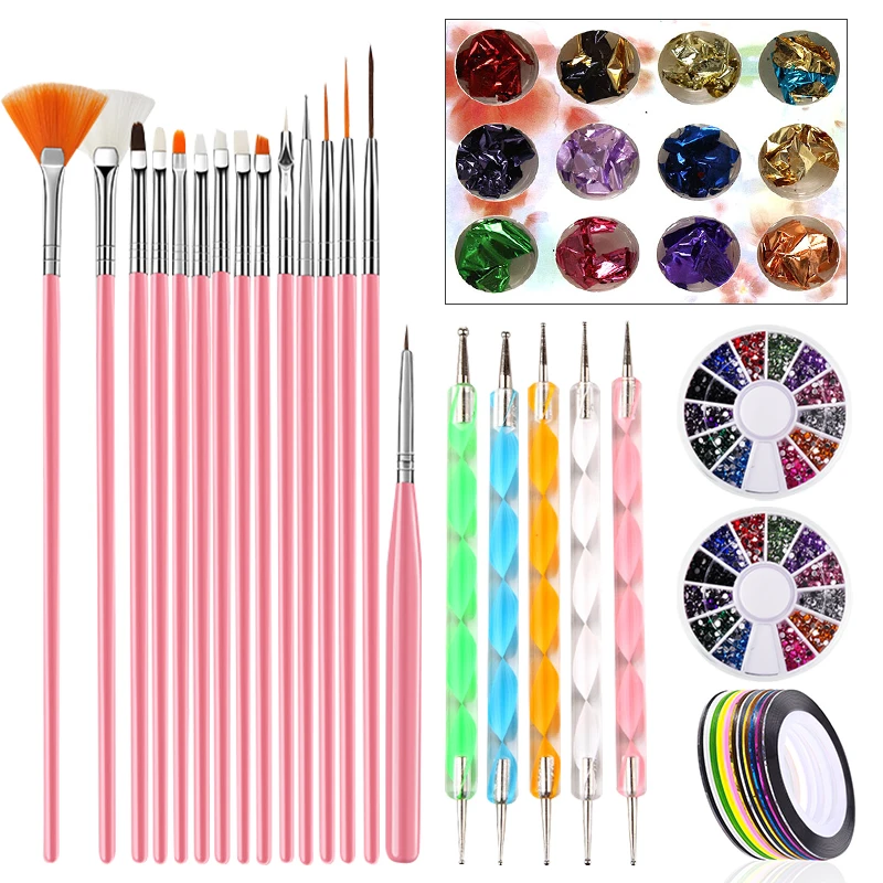 

Nail Art Tools Nail rhinestones Crystals Nail Stickers Foil Dotting Pen For Nails Decoration Manicure Accessories