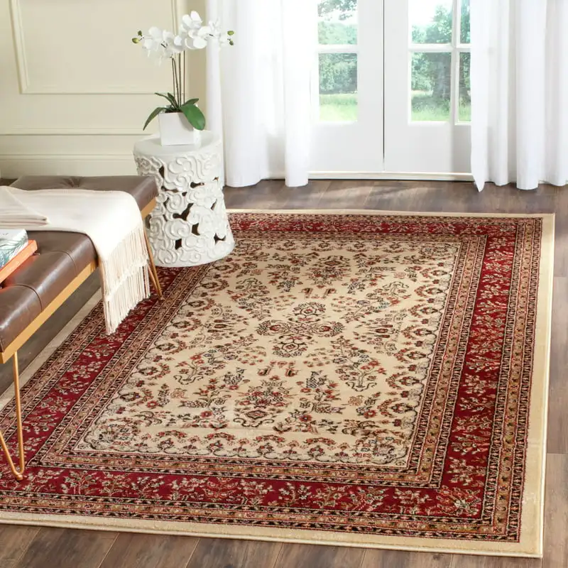 

Isadora Traditional Area Rug, Ivory/Red, 4' x 6'