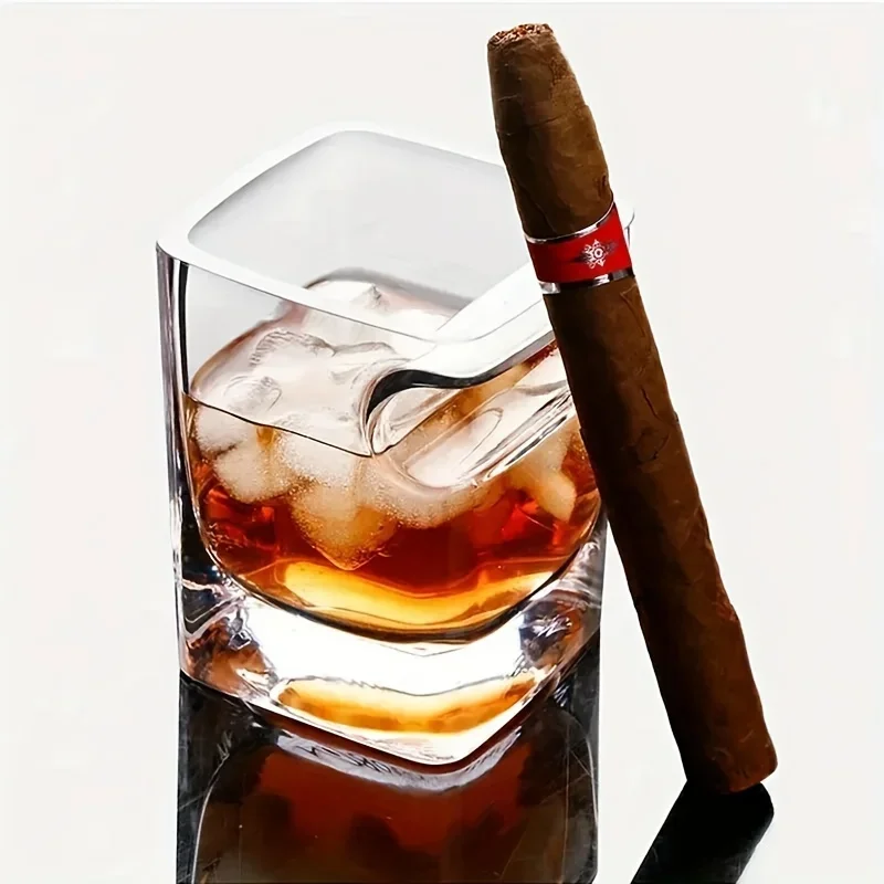Фото Бессвинцовый стеклянный стакан для сигар Davidoff, круглый стакан для виски, барная посуда, экспорт №3