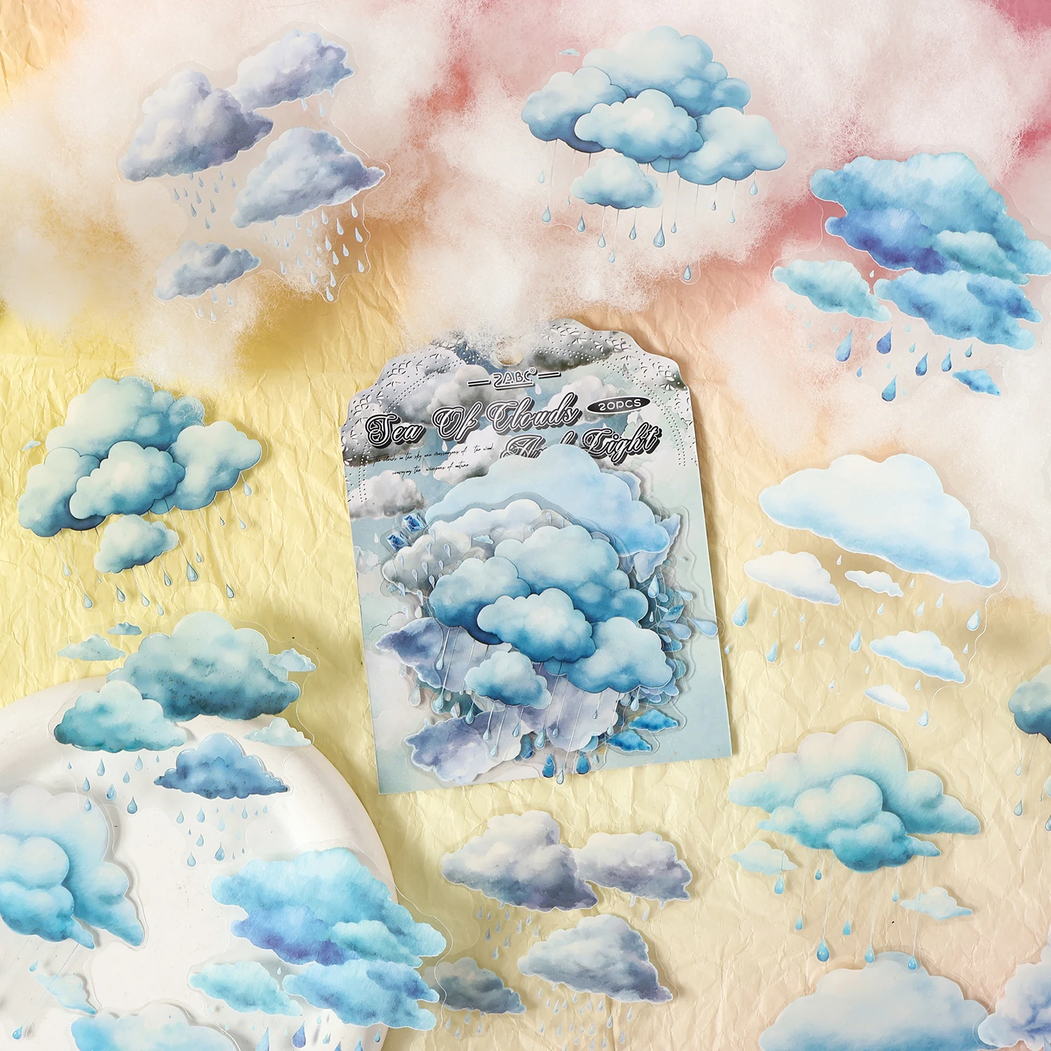 

20 Шт. Наклеек Серии «Мечтательные Облака»: Милые Разноцветные Облачные Стикеры Для Дома, Животных, Творчества, Скрапбукинга