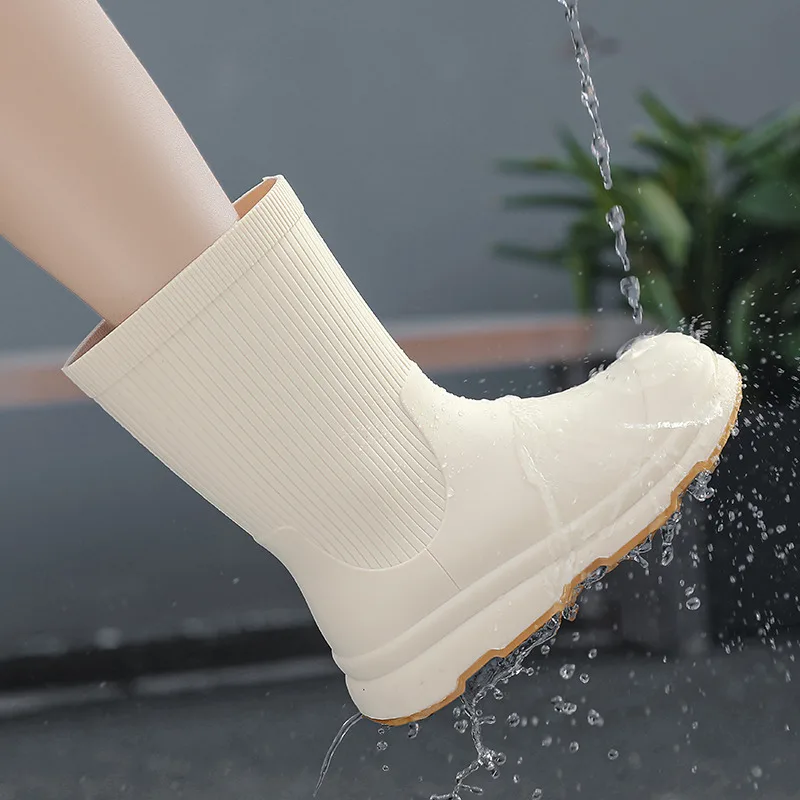 Лидер продаж черные непромокаемые сапоги женские удобные нескользящие ботинки