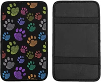 vehicle center console armrest cover pad colorful dog paws print soft comfort car handrail box cushion universal fit for most a