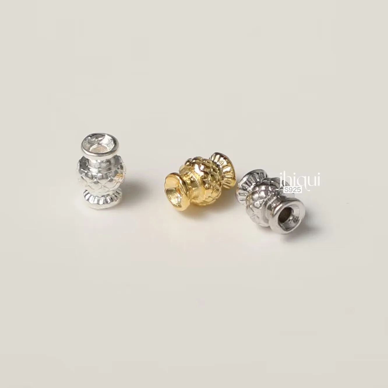 

1pc 925 Sterling Silver Solid Silver Vase Spacer Charm Beads for DIY Bracelet Necklace Making Fine Jewelry Finding