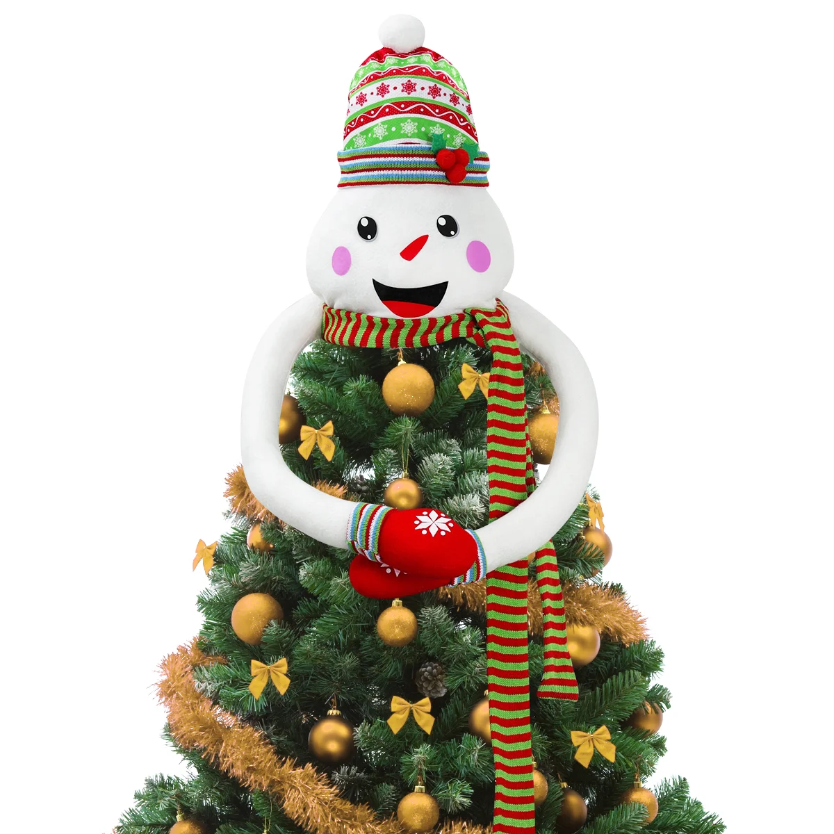 

1pc Snowman Tree Topper Treetop Hugger for Winter Holiday Xmas Tree Home Party