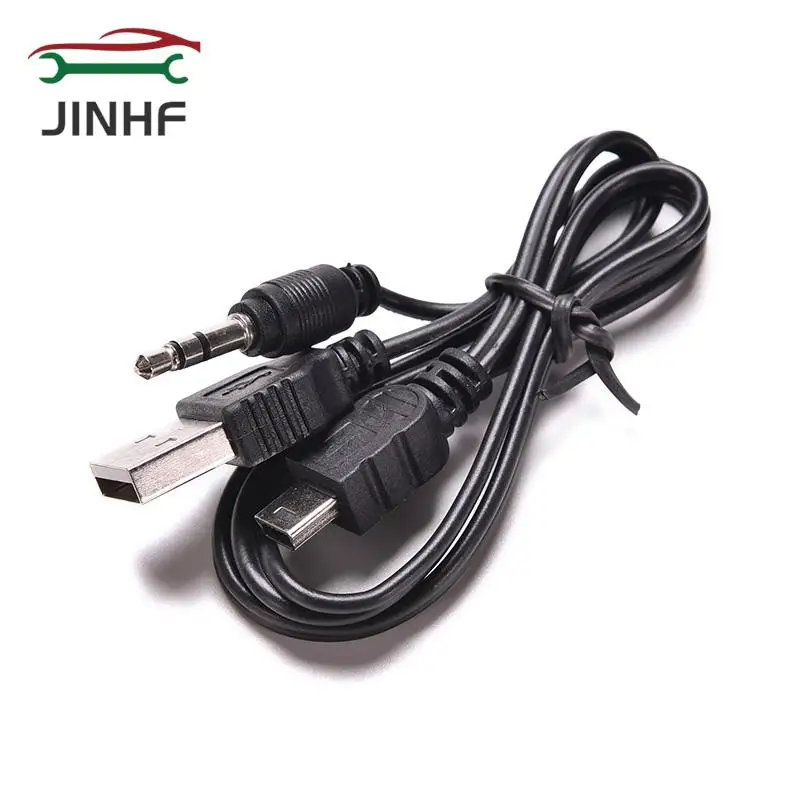

50 см USB Mini Male to Male USB 2,0 5pin Стандартный + 3,5 мм AUX аудио разъем Соединительный Кабель-адаптер для динамика Mp3 MP4 плеер