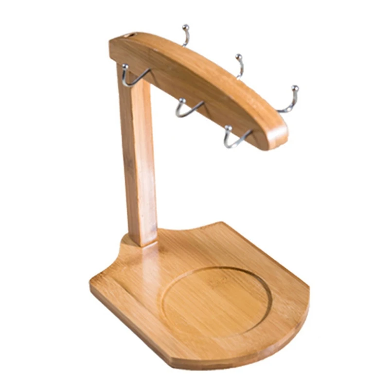 

Bamboo Coffee Cup Holder Mug Rack Holds 6 Mugs For Coffee Mugs Saucer Display