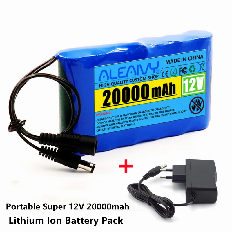 

Портативная Супер аккумуляторная батарея 18650 мАч, 20000 В переменного/постоянного тока, 12,6 в, 20 Ач