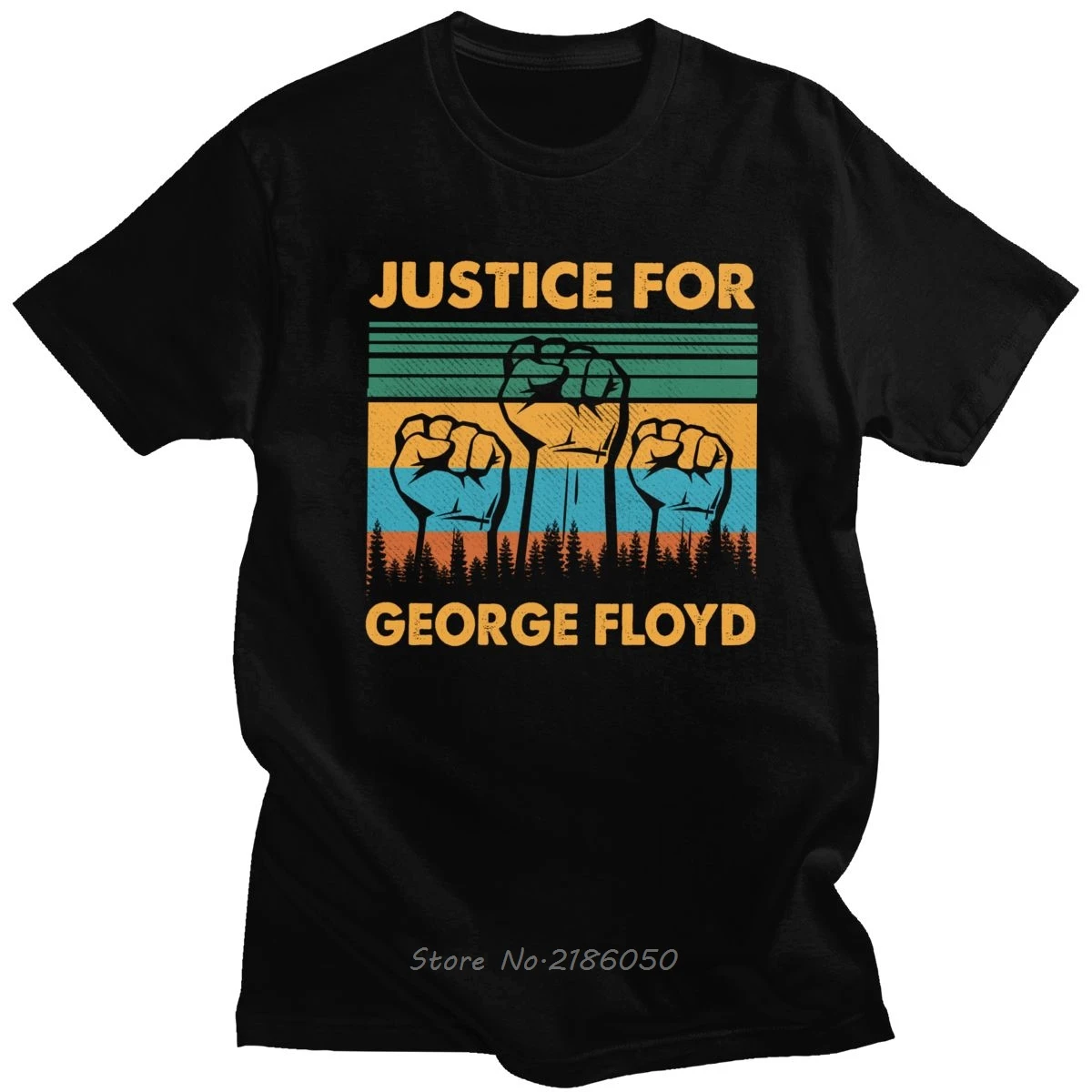 

Justice For George Floyd Tshirt Men Short Sleeved Black Lives Matter T Shirt O-neck Fit Tee Tops Soft Cotton T-shirt Harajuku