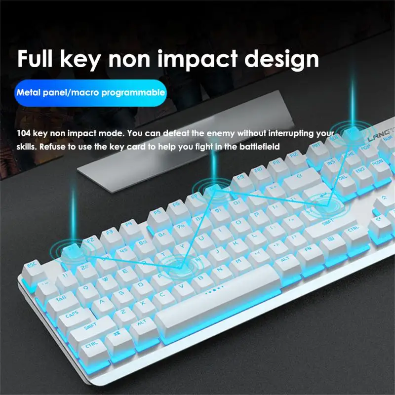

Fast response Wrangler G800 104 Key RGB Real Mechanical Keyboard Electronic Competition Game Office Keyboard Luminous Wired USB