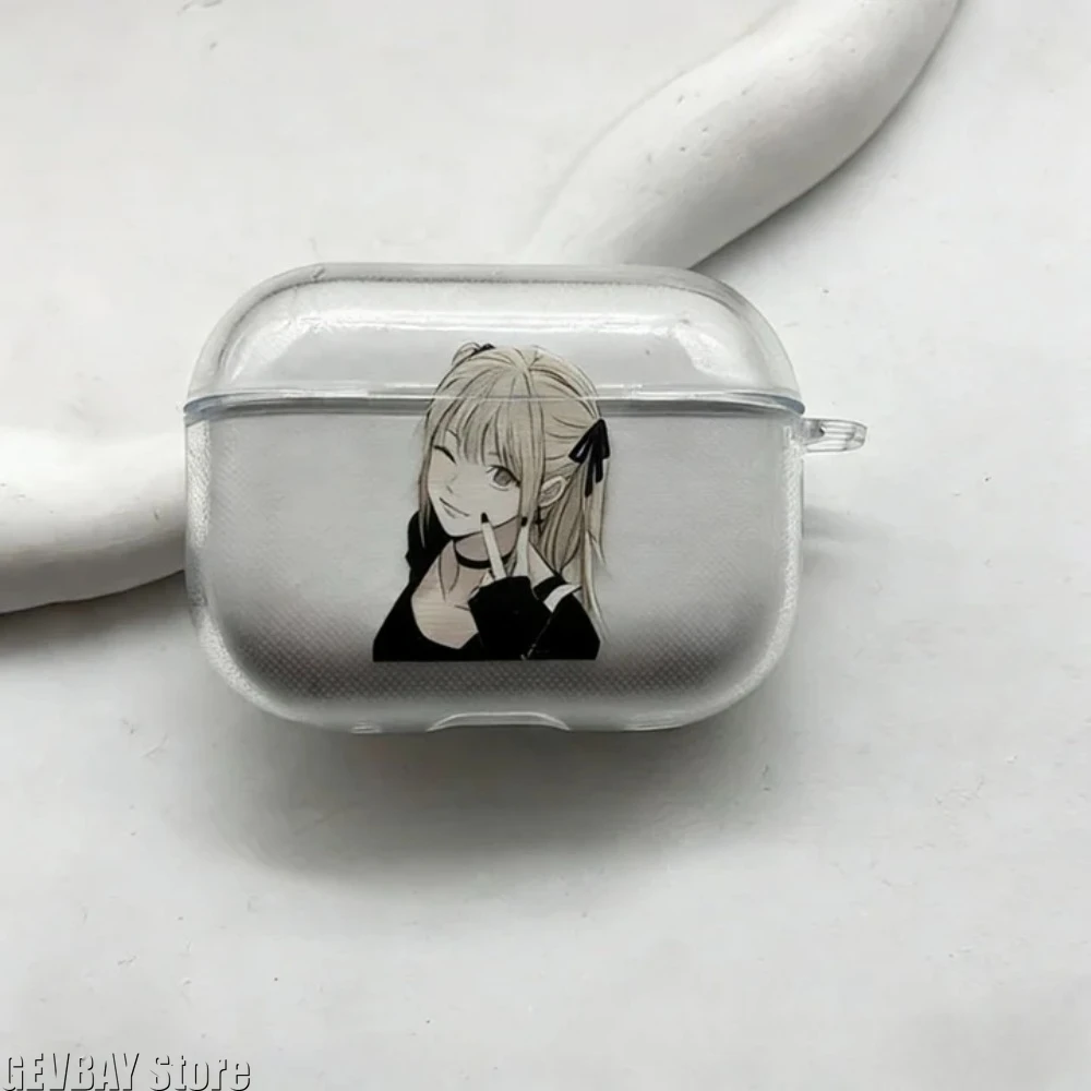 Фото Прозрачный чехол для Airpods Pro 3 2 1 4 с изображением аниме-персонажа Миса, милый мультяшный аниме-чехол из ТПУ для наушников №4