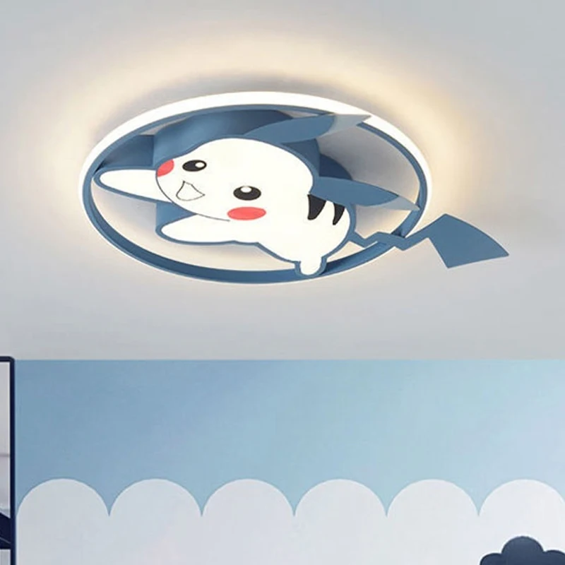 $32.79 Homhi Children's Room Dimmable Smart Led Ceiling Light Pikachu Baby Decoration Cute Bedroom Lamp Pokémon Remote Control HXD-071