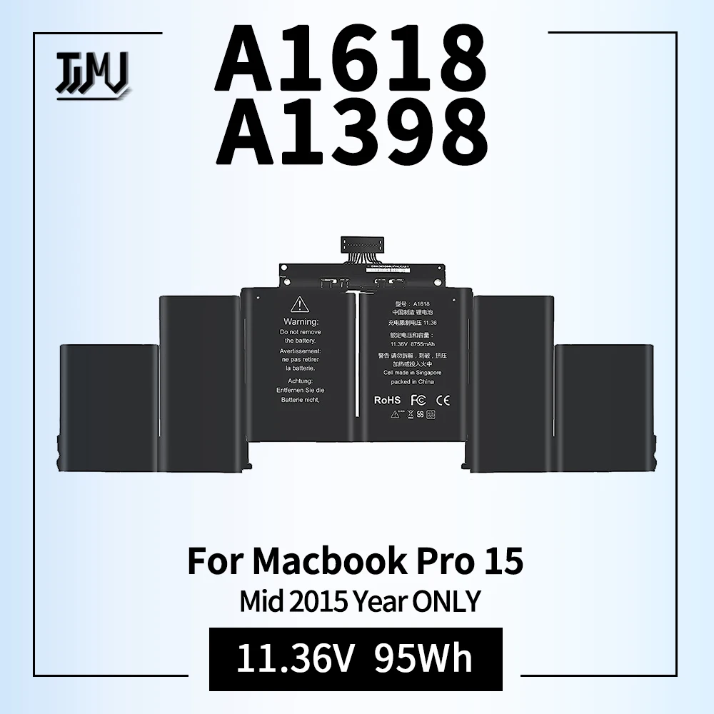 Аккумулятор A1618 для ноутбука Apple MacBook Pro 15 дюймов Retina A1398 Mid 2015 Ver MJLQ2LL/A MJLT2LL/A MJLU2LL/A 2909 2910 P/N:020-00079