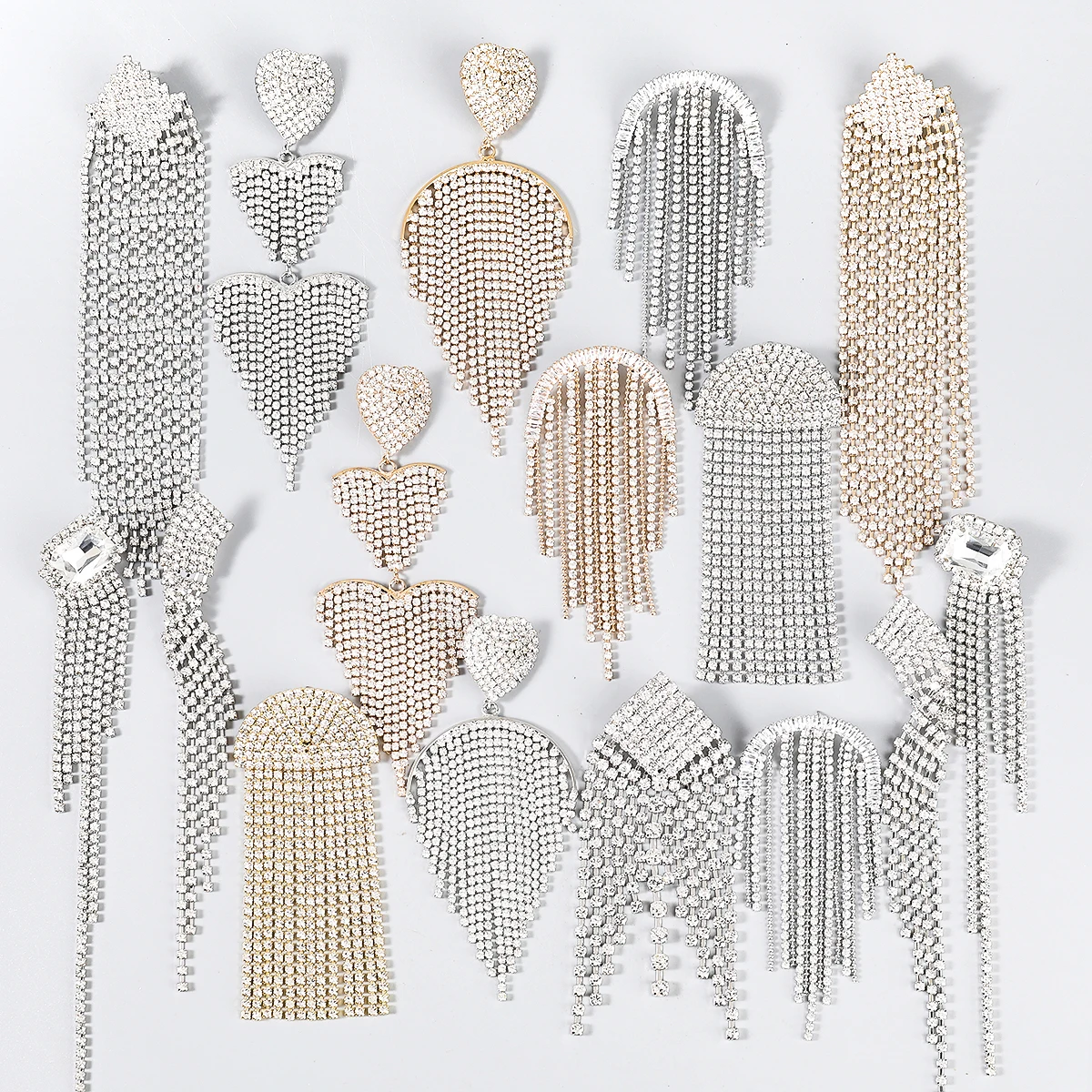 

New Rhinestone Long Tassel Earrings Draping Women's Earrings Dinner Party Wedding Accessories Fashion Earring Luxury Jewelry