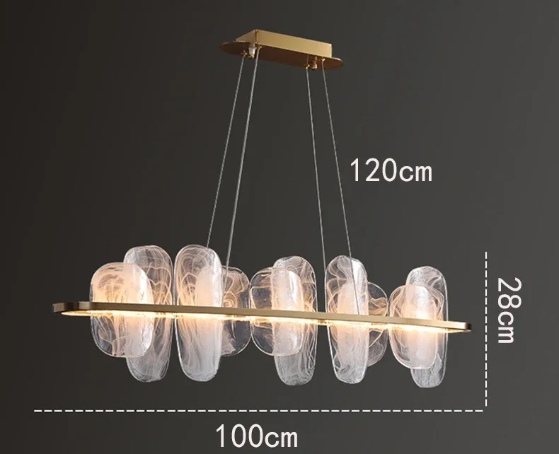 

Подвесной светильник Ziqing облачное стекло золотого цвета