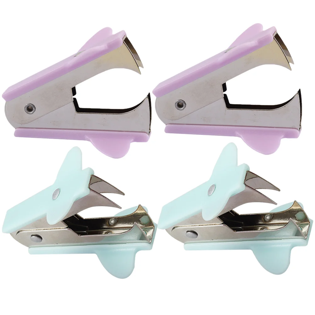 

4 Pcs Pneumatic Stapler Document Puller Tool Colored Stylish Pullers Iron Office